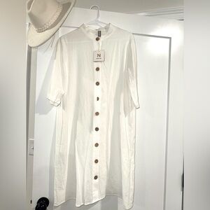 White Button-Down Dress